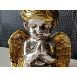 Beeld engel goud zilver 13cm !