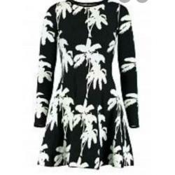 Nikkie palm tree jurk zwart wit maat 40
