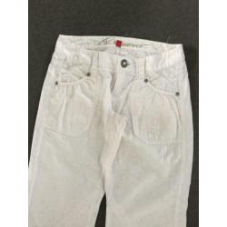 D674 EDC/Esprit maat32= 40/42 =M wit linnen broek pantalon