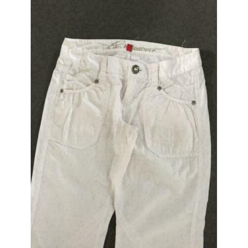 D674 EDC/Esprit maat32= 40/42 =M wit linnen broek pantalon