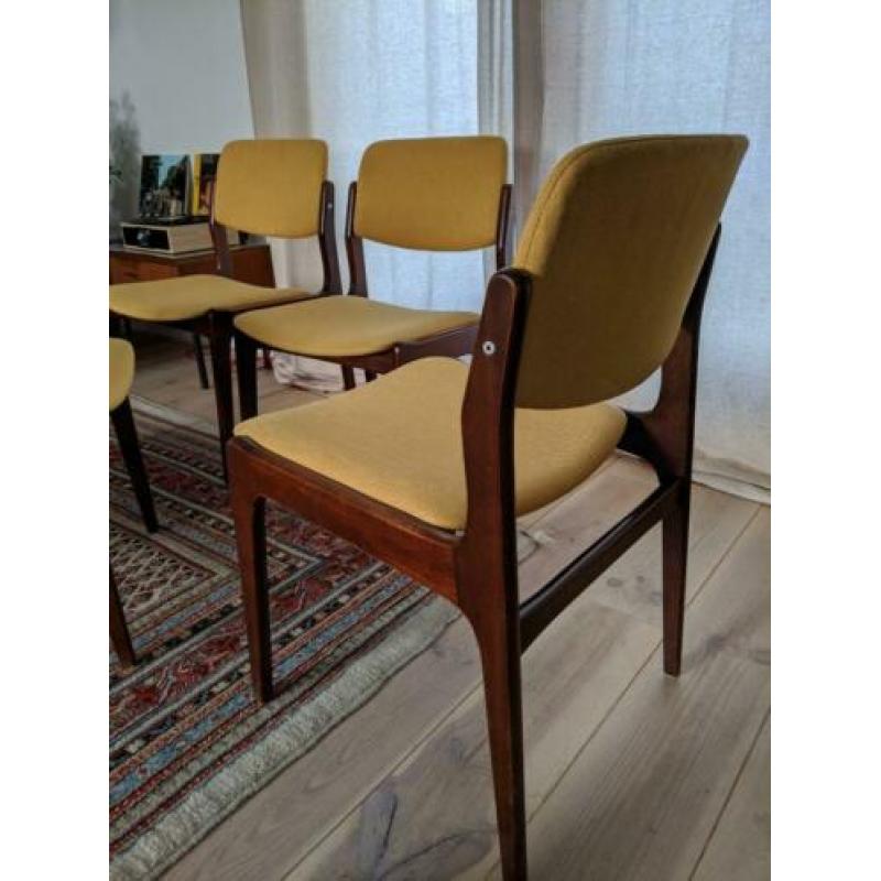 4 vintage palissander eetkamerstoelen jaren '50 '60 design