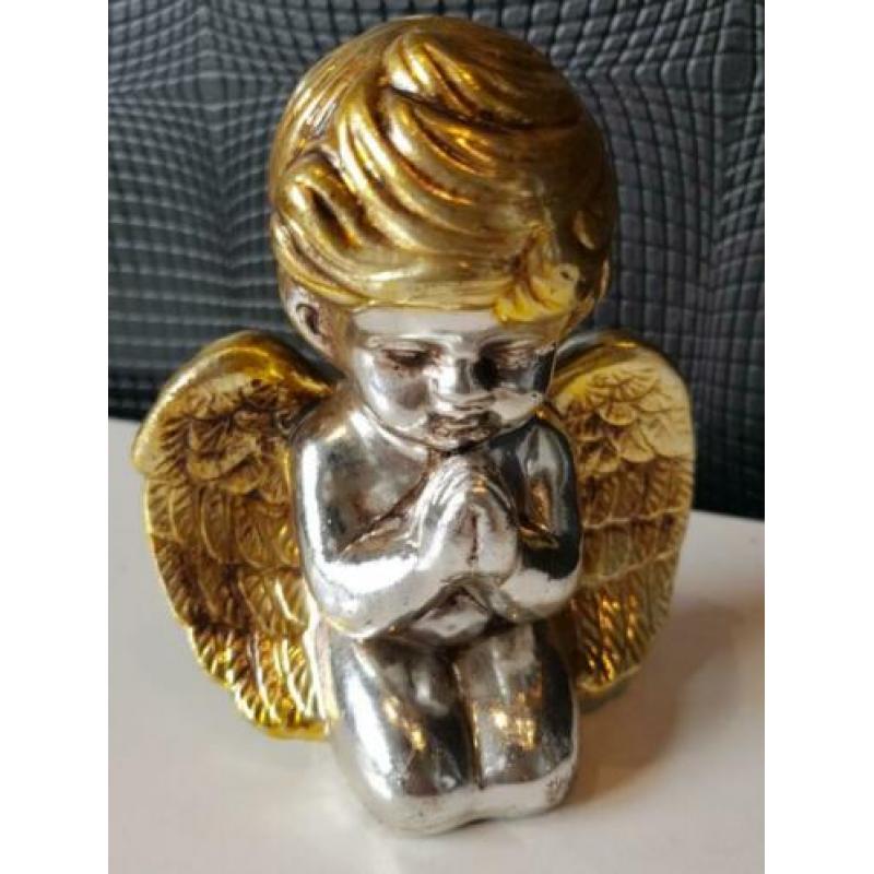 Beeld engel goud zilver 13cm !
