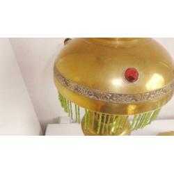Lamp, antieke Franse Art Nouveau koperen olielamp