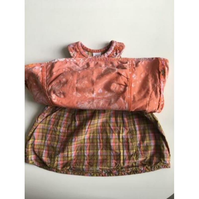 Vintage Oilily jurk van rood met roze velours maat 80