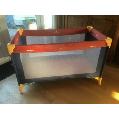 Campingbedje Hauck rood blauw