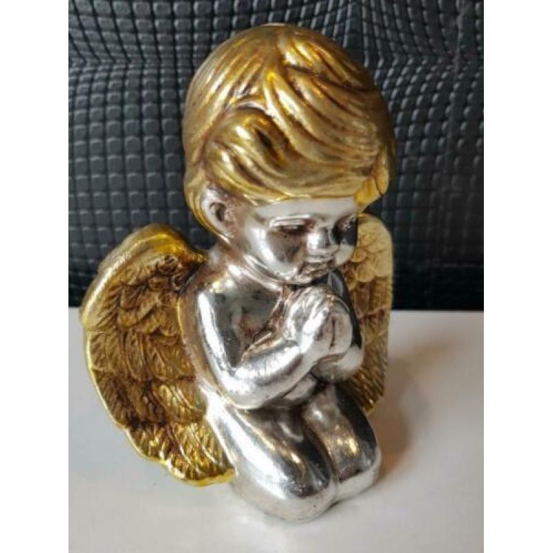 Beeld engel goud zilver 13cm !