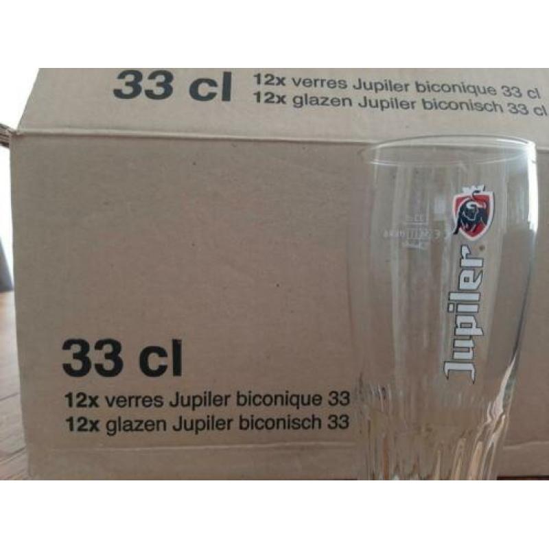 12 Nieuwe jupiler bierglazen maat 33 cl