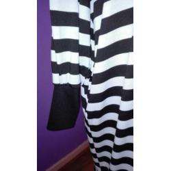 lange oversized zwart wit gestreepte jurk (XXXXL)