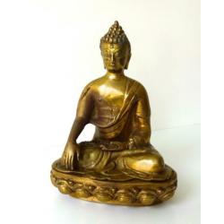 Bronzen beeld van zittende Boeddha Aziatisch 6386-b