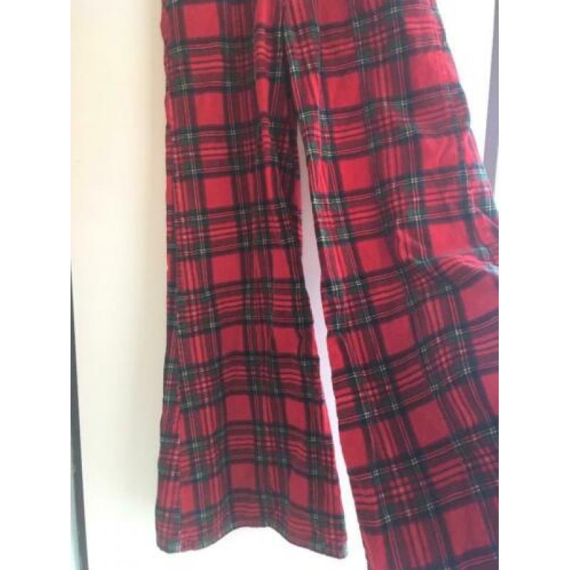 Stuka corduroy rib broek vintage XS 34 plaid geruit flared