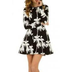 Nikkie palm tree jurk zwart wit maat 40