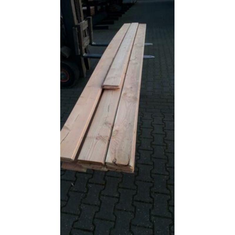 Partij nieuwe Douglas planken van 5 meter lengte.