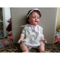 antieke pop Schildpad baby 50 cm