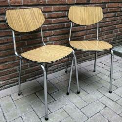 Formica stoelen : retro, vintage, industrieel SETPRIJS €35