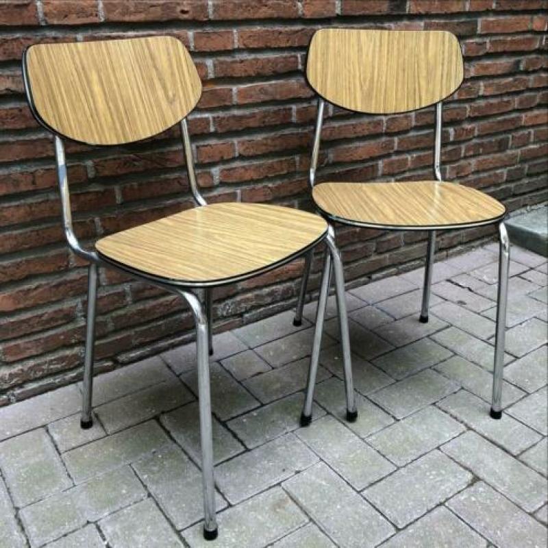 Formica stoelen : retro, vintage, industrieel SETPRIJS €35