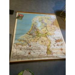 Oude schoolplaat Nederland houten stok