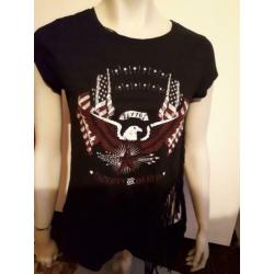 Nieuw stoer shirt maat S zwart franjes
