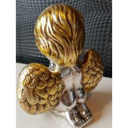 Beeld engel goud zilver 13cm !
