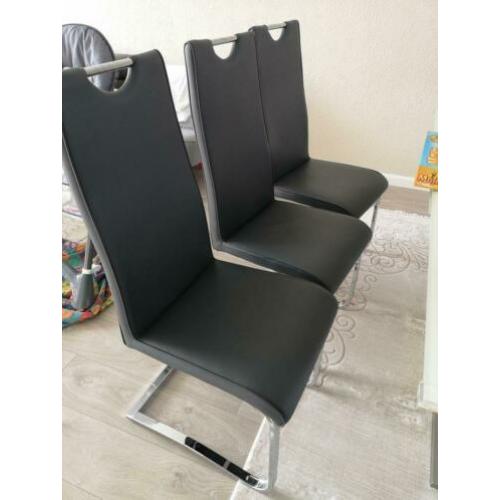 6 eetkamerstoelen, antaciet zeer netjes