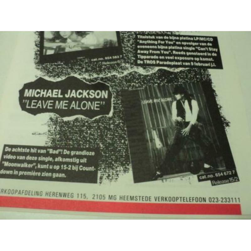 Michael Jackson PROMO folder Leave me alone Gloria Estefan
