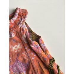 Vintage Oilily jurk van rood met roze velours maat 80