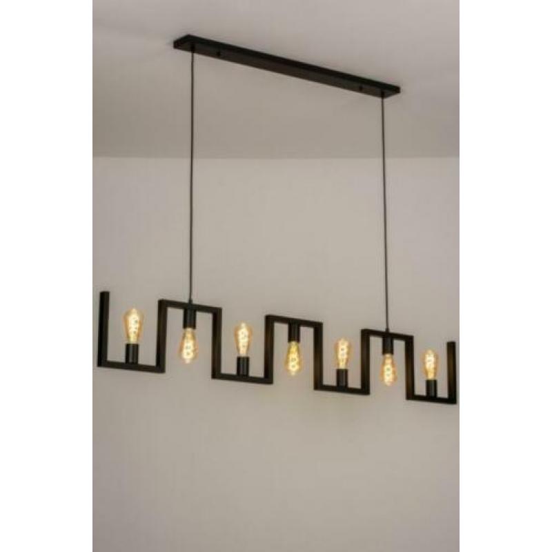 grote 156 cm hanglamp zwart eettafel tafel eethoek bar lamp