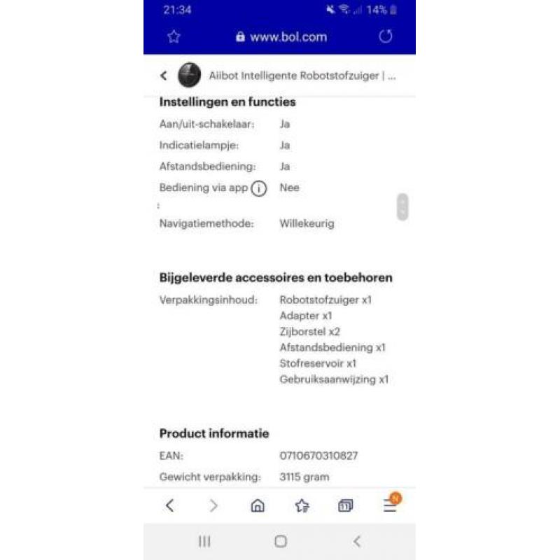 Aiibot Intelligente Robotstofzuiger