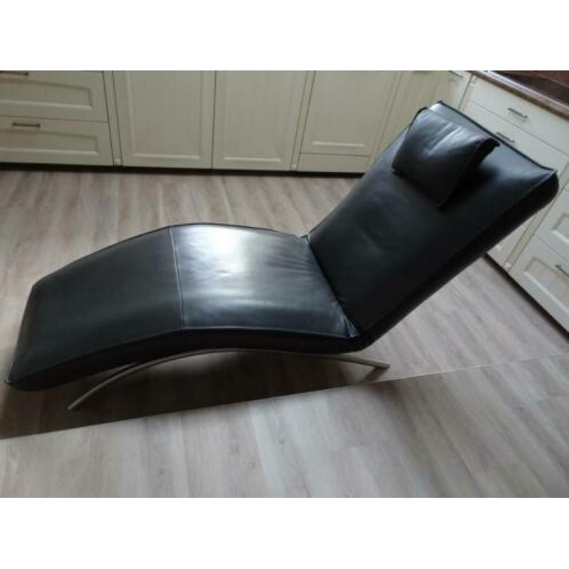Lederen design lig-/relax stoel, elektr. verstelbaar z.g.a.n
