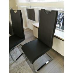 6 eetkamerstoelen, antaciet zeer netjes