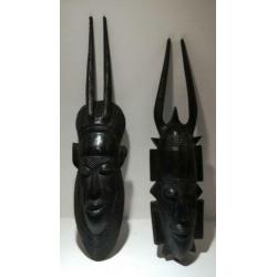 wand decoratie houten masker