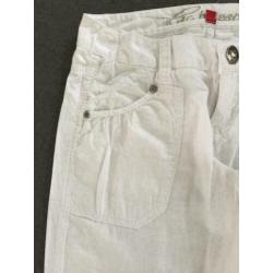 D674 EDC/Esprit maat32= 40/42 =M wit linnen broek pantalon