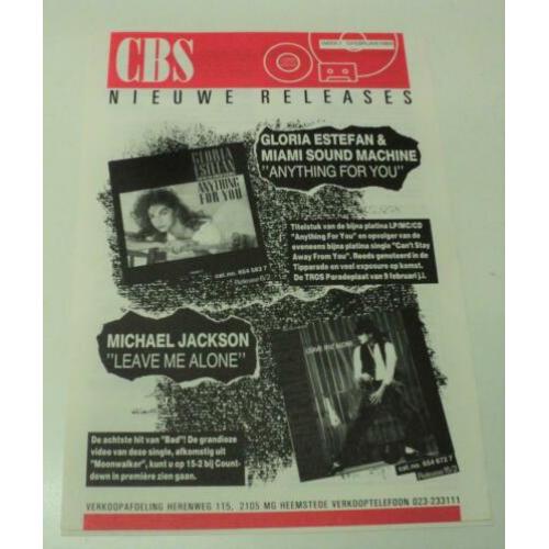 Michael Jackson PROMO folder Leave me alone Gloria Estefan