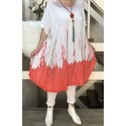 ITALIA viscose oversized tuniek/ wrap (extra groot