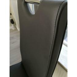 6 eetkamerstoelen, antaciet zeer netjes