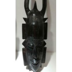 wand decoratie houten masker