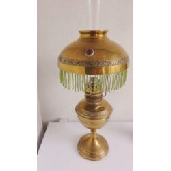 Lamp, antieke Franse Art Nouveau koperen olielamp
