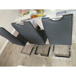 6 eetkamerstoelen, antaciet zeer netjes