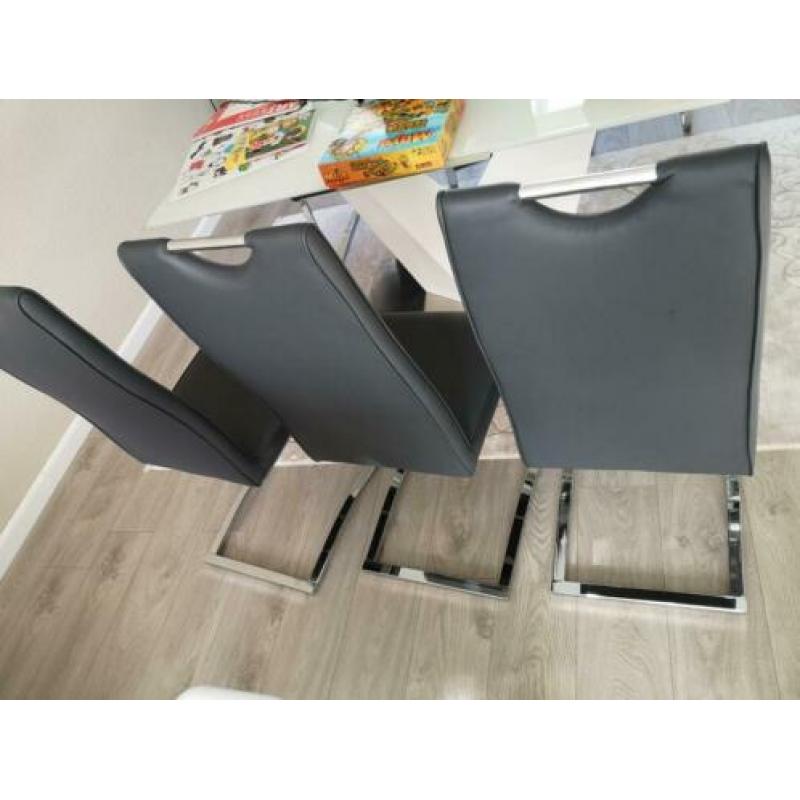 6 eetkamerstoelen, antaciet zeer netjes