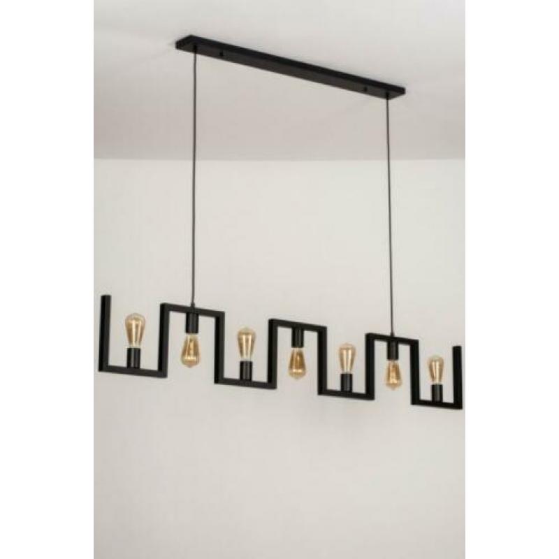 grote 156 cm hanglamp zwart eettafel tafel eethoek bar lamp