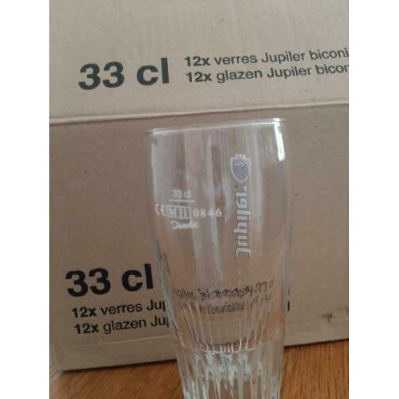 12 Nieuwe jupiler bierglazen maat 33 cl