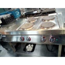 2 x 4 pits Angelo Po fornuis RVS horeca Nieuwstaat!