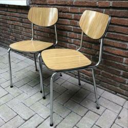 Formica stoelen : retro, vintage, industrieel SETPRIJS €35