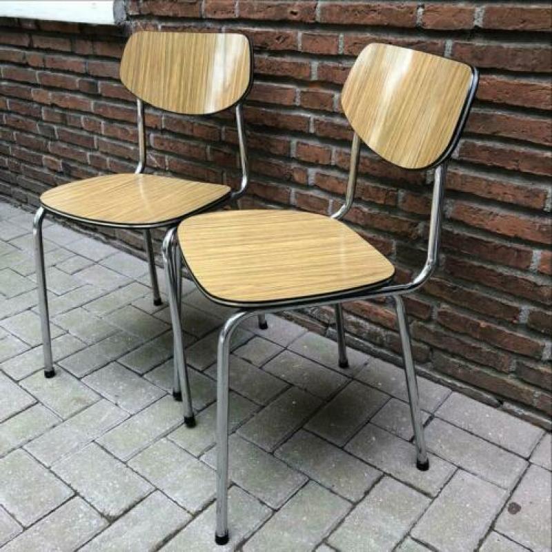 Formica stoelen : retro, vintage, industrieel SETPRIJS €35