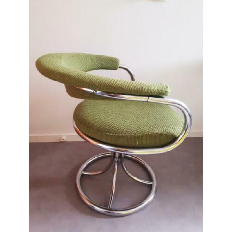 4 retro groene spaceage stoelen james bond hollywood regency