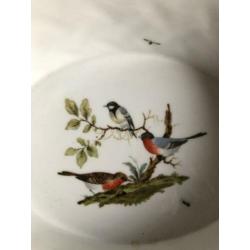 Aardewerk broodmandje met vogeltjes motief