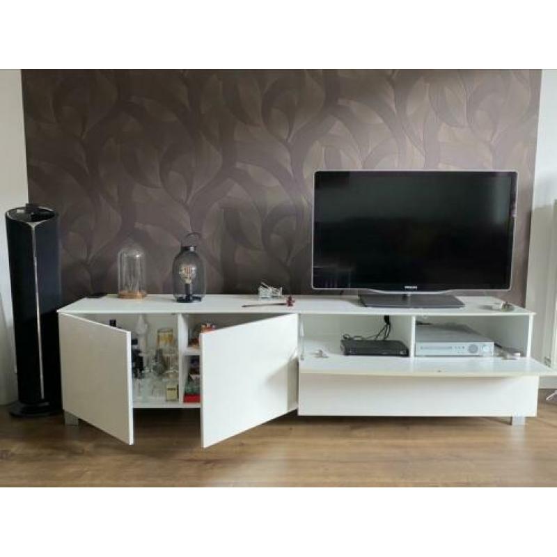 Tv meubel (zwevend) hoogglans wit 210x45x45