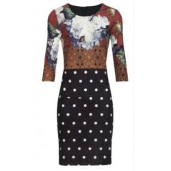 SMASHED LEMON blauw wit groene pencil polkadotjurk-38??nieuw