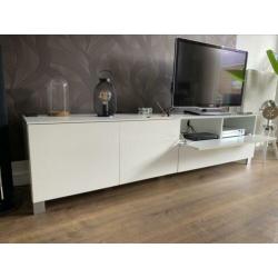 Tv meubel (zwevend) hoogglans wit 210x45x45