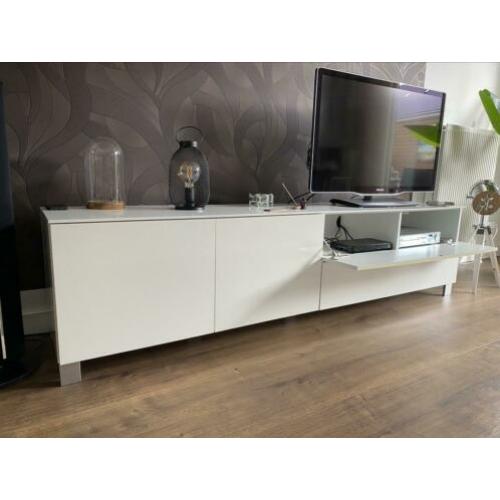 Tv meubel (zwevend) hoogglans wit 210x45x45