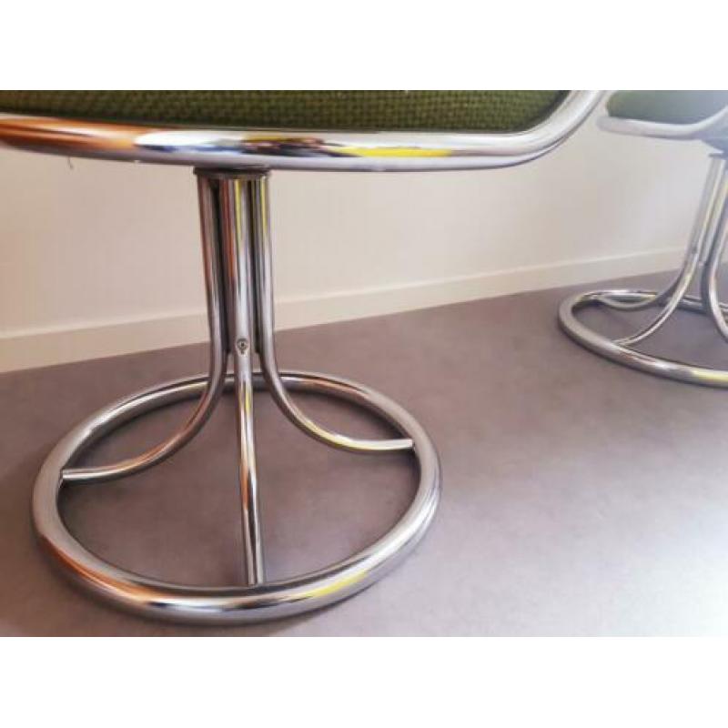 4 retro groene spaceage stoelen james bond hollywood regency